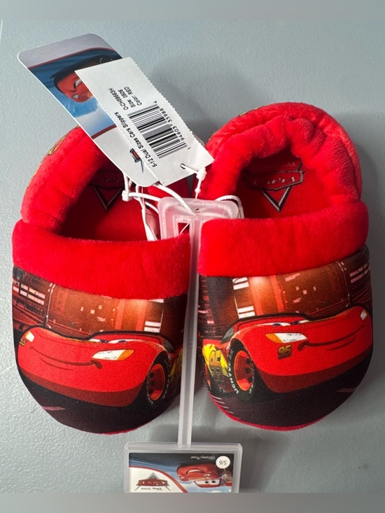 Pixar Other - Disney Pixar Cars lightning mcqueen Red Plush Kids Slippers grip sole cozy warm